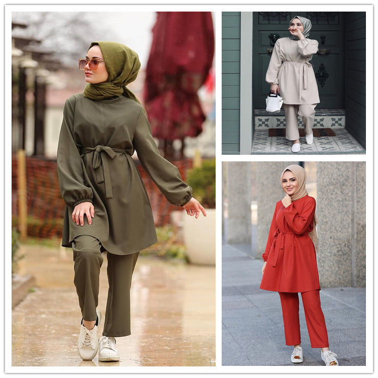 Arab girl Muslim plus size two-piece suit - Chic Angle